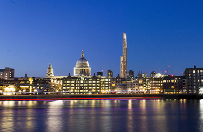 Oakwood Tower riverside nighttime for News